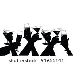 Toasting Silhouette EPS 8, grouped for easy editing.