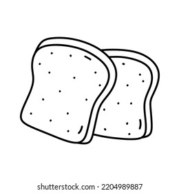 Toasts isolated on white background. Vector hand-drawn illustration in doodle style. Perfect for various designs, cards, decorations, logo, menu, recipes.