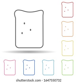Toasts in multi color style icon. Simple thin line, outline vector of food icons for ui and ux, website or mobile application
