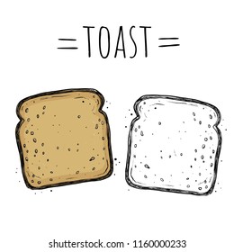 Toasts. Vector illustration in hand-drawn style.