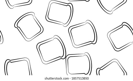 Toasts.Vector seamless pattern. Delicious background. Doodle style.