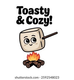 Toasty and Cozy T Shirt Design A Smiley Marshmallow