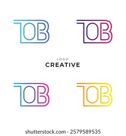 TOB Creative Latter Logo Design. Monogram Design. By Custom Branding Logo. Creative Logo Design. Vector illustration. Modern Design. Logo Template.