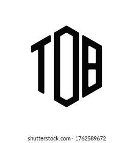 Plantilla de vectores de iconos de monograma redondeado del polígono de diseño de logotipo de la letra TOB