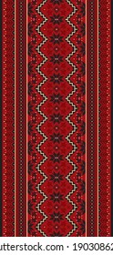 Toba Batak Ulos with patterns like red flowers.