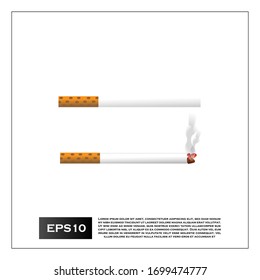 Tobacco or cigarette vector icon set