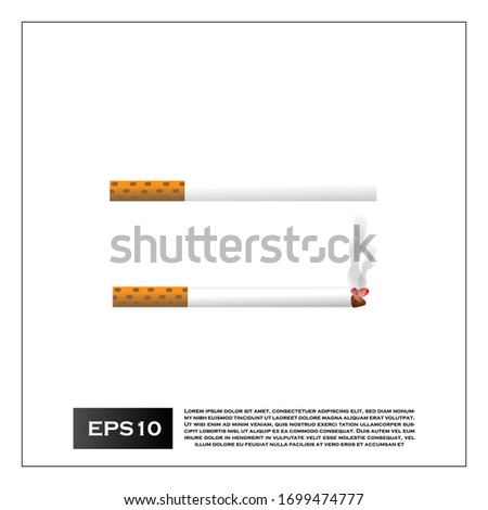 Tobacco or cigarette vector icon set