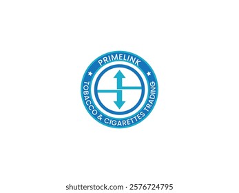 Tobacco and Cigarettes Company Emblem Logo - Circular Design Symbolizing Movement, Trade, Business, Marketing, and Sales. Professional, Modern, Clean Logo for Tobacco and Cigarettes Branding Industry.