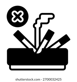 Ícone de Controle de Cigarro Ilustração de Vetor Misto