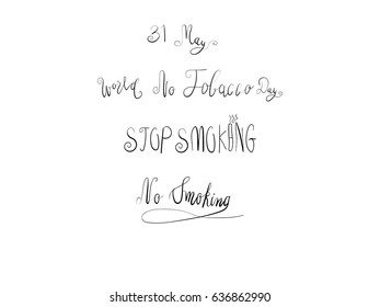 Tobacco day Vector Calligraphy, Typography text design