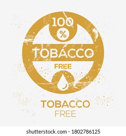 (Tobacco Free ) Label Sign, Vector Illustration.