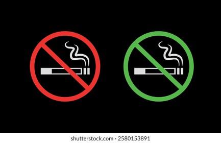 Tobacco icon. No Smoking and Smoking Attention Signs and Symbols. Isolated Symbols of Cigarette Restriction Symbols