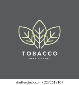 tobacco leaf cigar plant agriculture botany logo design vector