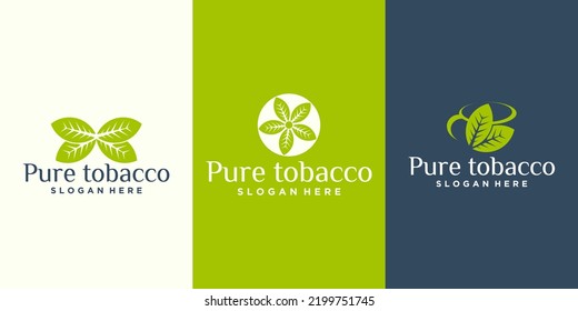 Tobacco leaf logo cbd oil producer tobacco leaf logo icon vector logo for natural tobacco