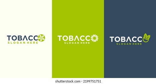 Tobacco leaf logo cbd oil producer tobacco leaf logo icon vector logo for natural tobacco