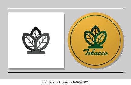 Diseño del logo de la hoja de tabaco. El logotipo puede utilizarse para productos de tabaco o cigarrillos