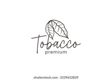 Ilustración del icono del Vector del logotipo de la hoja de tabaco