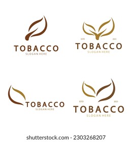 tobacco leaf logo,tobacco field and tobacco cigarette logo .With easy and simple editing.