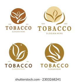 tobacco leaf logo,tobacco field and tobacco cigarette logo .With easy and simple editing.