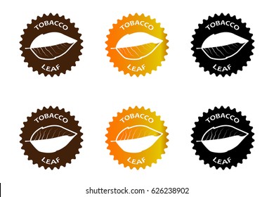 tobacco leaf sticker - vector illustration