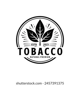 tobacco leaf vintage logo. white background