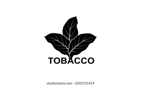 tobacco leaves, black isolated silhouette