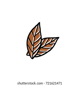 tobacco leaves doodle icon
