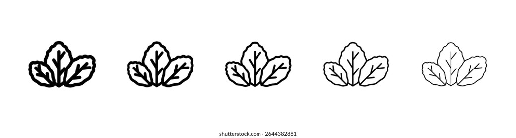 Tobacco leaves icon graphic set. trendy stroke line style