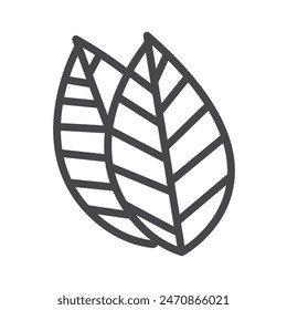 Tobacco leaves icon line art vector