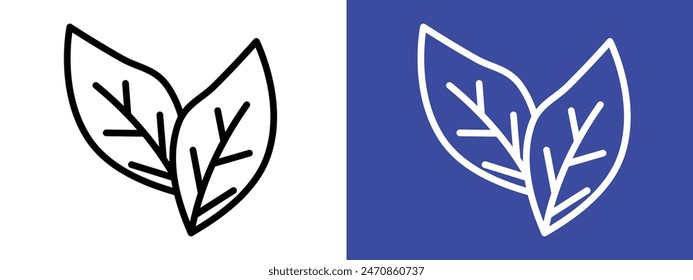 Tobacco leaves icon logo set vector