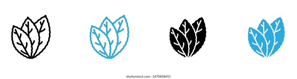 Tobacco leaves icon vector set collection for web