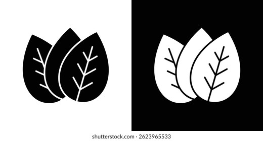 Vetor de ícone de folhas de cigarro, ilustração de logotipo sólido, pictograma