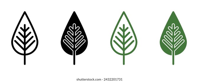 Tobacco Leaves Vector Illustration Set. Plant Dry Leaf Sign Suitable for Apps and Websites UI Design Style.