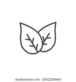 Tobacco Leaves Vector Line Icon illustration.