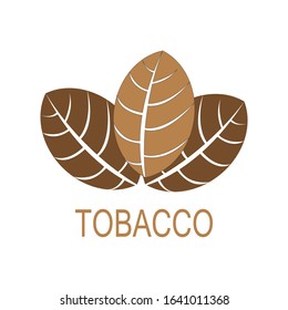 Tobacco leaves vector logo icon template design. Flat Tobacco leaves symbol is isolated on a white background.