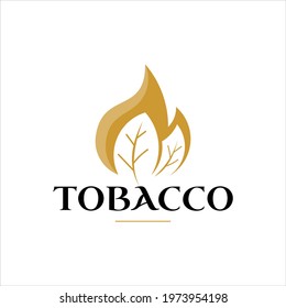 Tobacco Logo Leaf Flame Vector Symbol, Flat Illustration for Business and Industry Graphic Design Template Element Ideas