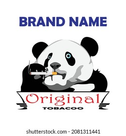 Tobacco logo panda icon, vector illustration