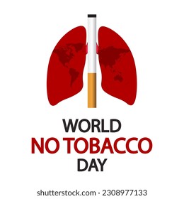 Tobacco no world day lungs and cigarette, vector art illustration.