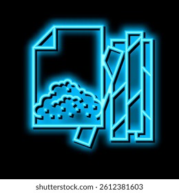 tobacco paper for make cigarette neon light sign vector. tobacco paper for make cigarette illustration
