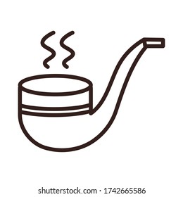 tobacco pipe accessory celebration vector illustration line style icon