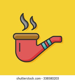 Tobacco pipe flat icon