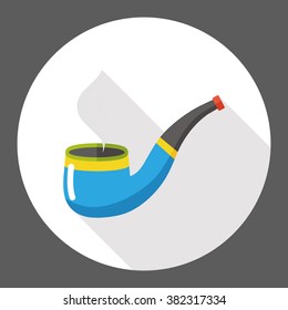 Tobacco pipe flat icon