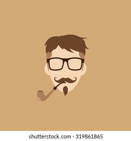tobacco pipe hipster guy