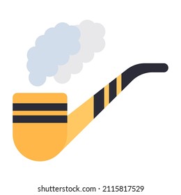 Tobacco pipe icon in editable vector design

