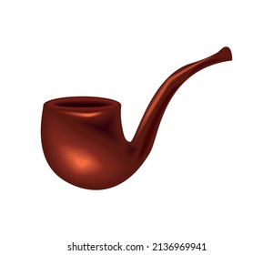 tobacco pipe icon flat vector