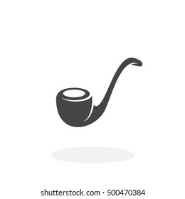 Tobacco pipe icon isolated on white background. Tobacco pipe vector logo. Flat design style. Modern vector pictogram for web graphics - stock vector