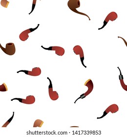 Tobacco Pipe Icon Seamless Pattern Vector. Smoke Cigar. Old Graphic Silhouette. Ash. Nicotine Addiction Object. Wooden Vintage Retro Classic Cigarette. Illustration