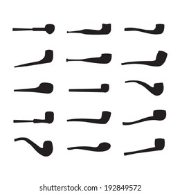 Tobacco pipe icon set