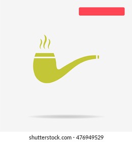 Tobacco pipe icon. Vector concept illustration for design.