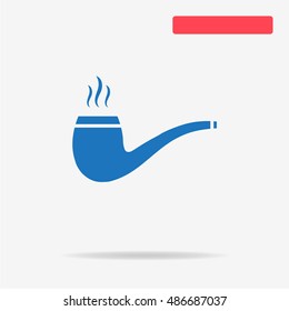 Tobacco pipe icon. Vector concept illustration for design.